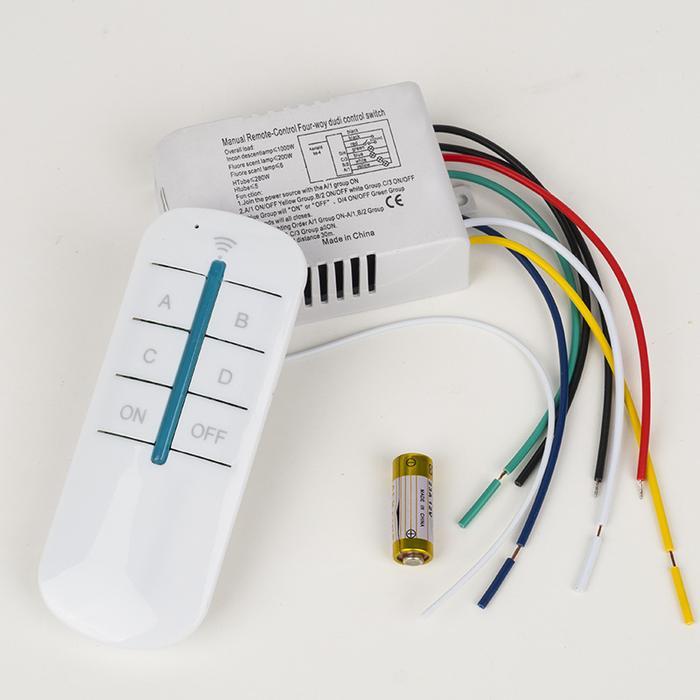 [SALE] SAKLAR REMOTE 4 / 220V 1000W REMOTE CONTROL SWITCH / SAKLAR LAMPU WIRELESS DENGAN REMOTE