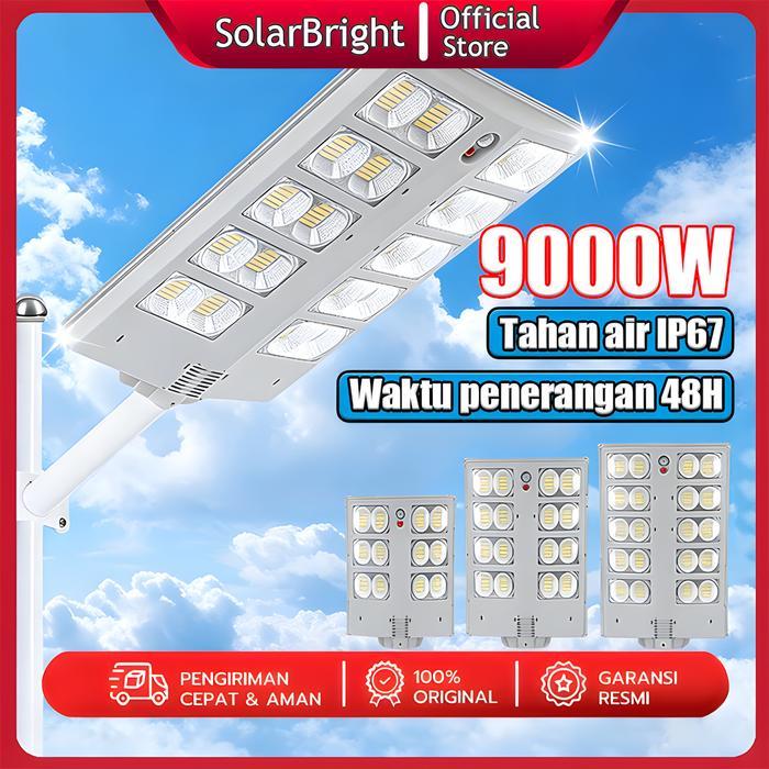 Solarbright Lampu Jalan Tenaga Surya Lampu Tenaga Surya Outdoor Otomatis Nyala 9000W Dengan Remote