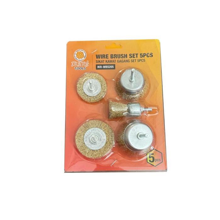 IKURA TOOLS Wire Brush set 5pcs IKR-WBS205 SIKAT KAWAT DRILL WIRE BRUSH