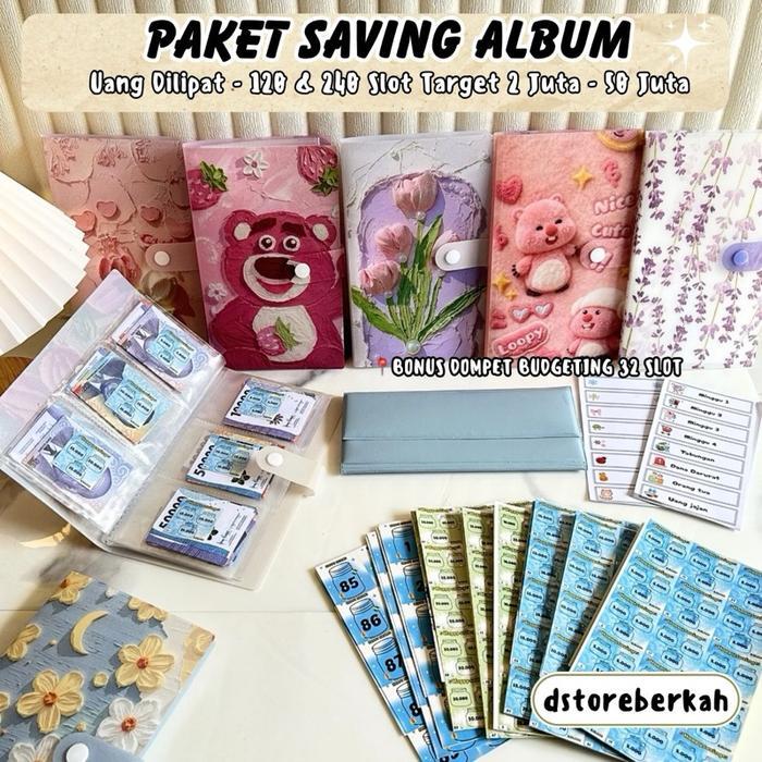 Paket Saving Album 120 & 240 Slot Uang Dilipat Nabung Target 2 Juta - 50 Juta Metode Cicil dan
