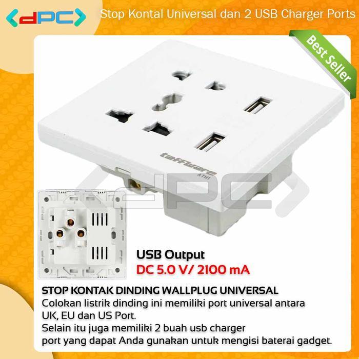 Promo Terlaris Stop Kontak Colokan Dinding Wallplug Universal Dan 2 Usb Port