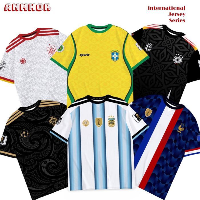 Premium Anmhor Jersey Bola Retro Full Printing Sublimasi Original