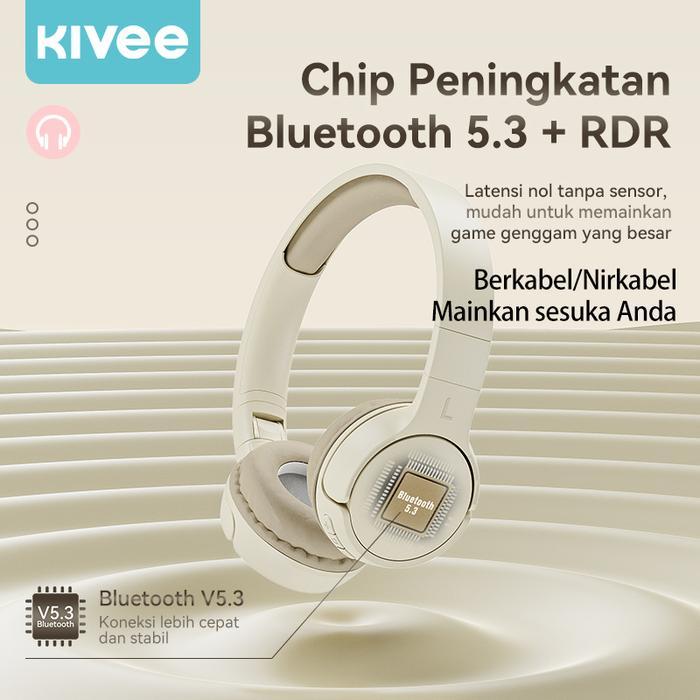 KIVEE Wireless Headphones Bluetooth 5.3 Earphone Stereo HIFI Headset Game Earbuds With Mic For