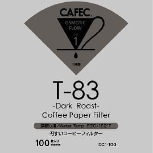 

CAFEC V60 COFFEE FILTER DARK ROAST T-83 DC1/4-100 KERTAS SARINGAN KOPI PUTIH 100 LEMBAR MADE IN