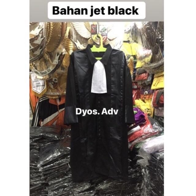 Toga Pengacara Advokat Jaksa Bahan Jet Black Pria