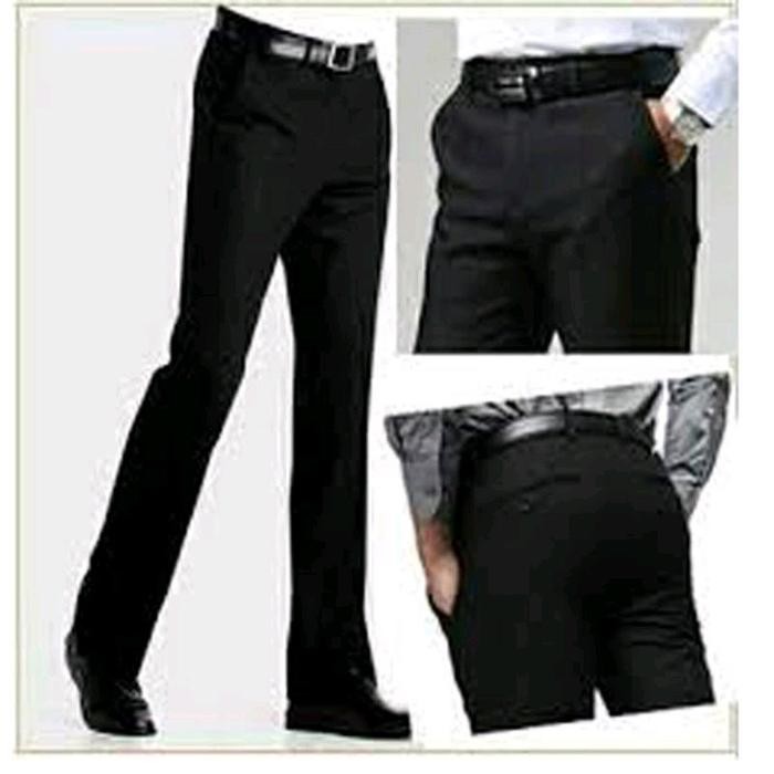 Celana keper kerja kantor pria Slim + reguler formal Panjang
