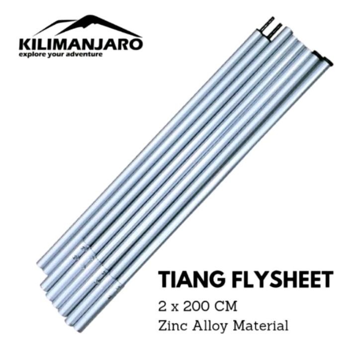 Tiang Flysheet 2 x 200 CM Alloy - Pole Flysheet - Awning Flysheet
