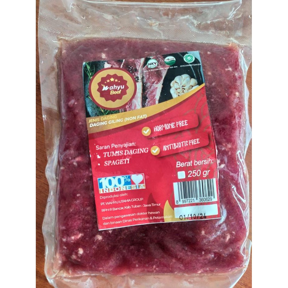 

Pilihan- Daging Giling Tanpa Lemak Organik 250Gr