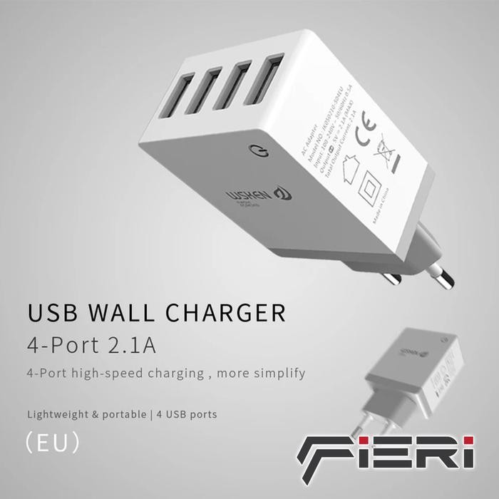 Pilihan- Fieri Wsken Safe 4 Usb Ports Charger Adaptor Adapter Fast Charging