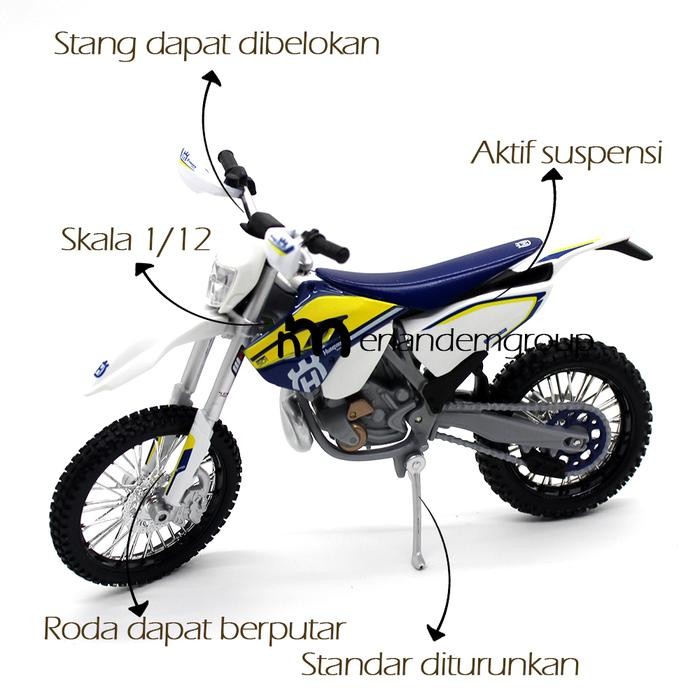 Maisto Diecast Miniatur Motor Trail Honda Kawasaki Husqvarna 1/12 Terbatas