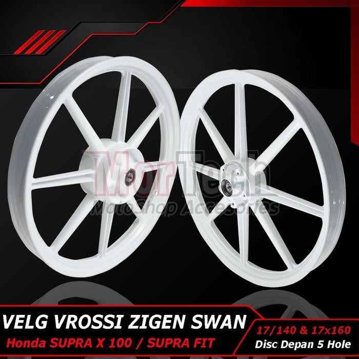 Velg Vrossi Supra X 100 / Supra Fit Pelek Zigen Swan Palang 8 / Hawk Palang 5 Ring 17 Cakram Lubang