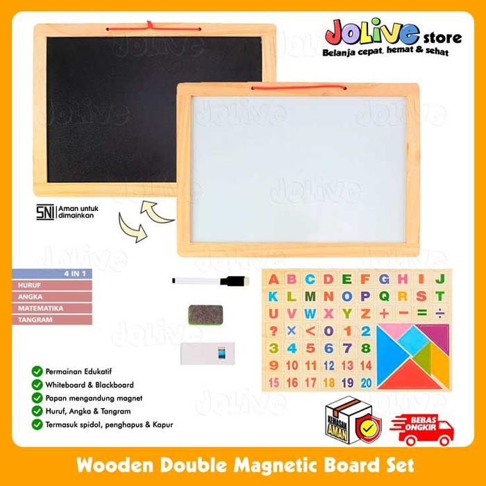 

NEW PRODUK MAINAN EDUKASI PAPAN TULIS KAYU MAGNET MAGNETIC WHITEBOARD BLACKBOARD TUTI FRUITY