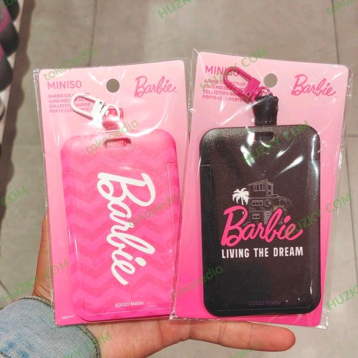 

HOT SALE MINISO Card Holder Keychain BARBIE Collection (Black / Pink)