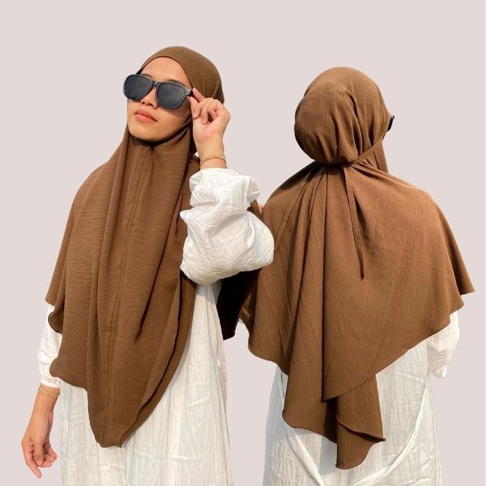 Pilihan- Bergo Crinkle Jumbo Premium Xl Bergo Crinkle Airflow Jilbab Crinkle Jumbo Non Pet