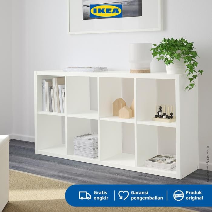 IKEA FLYSTA Unit Rak Pajangan Minimalis Putih Serbaguna 69x132 cm Plastik Furniture