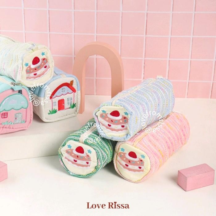 

New [RISSA] Cute Pouch Swissroll Pencil Pouch Tempat Pensil Lucu Tempat Makeup Mini Kantong Kecil