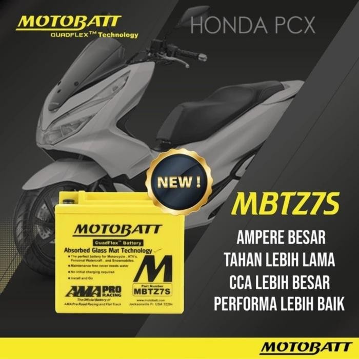 Aki Motor Pcx,New Vario 150,160 Motobatt Mbtz7S Original