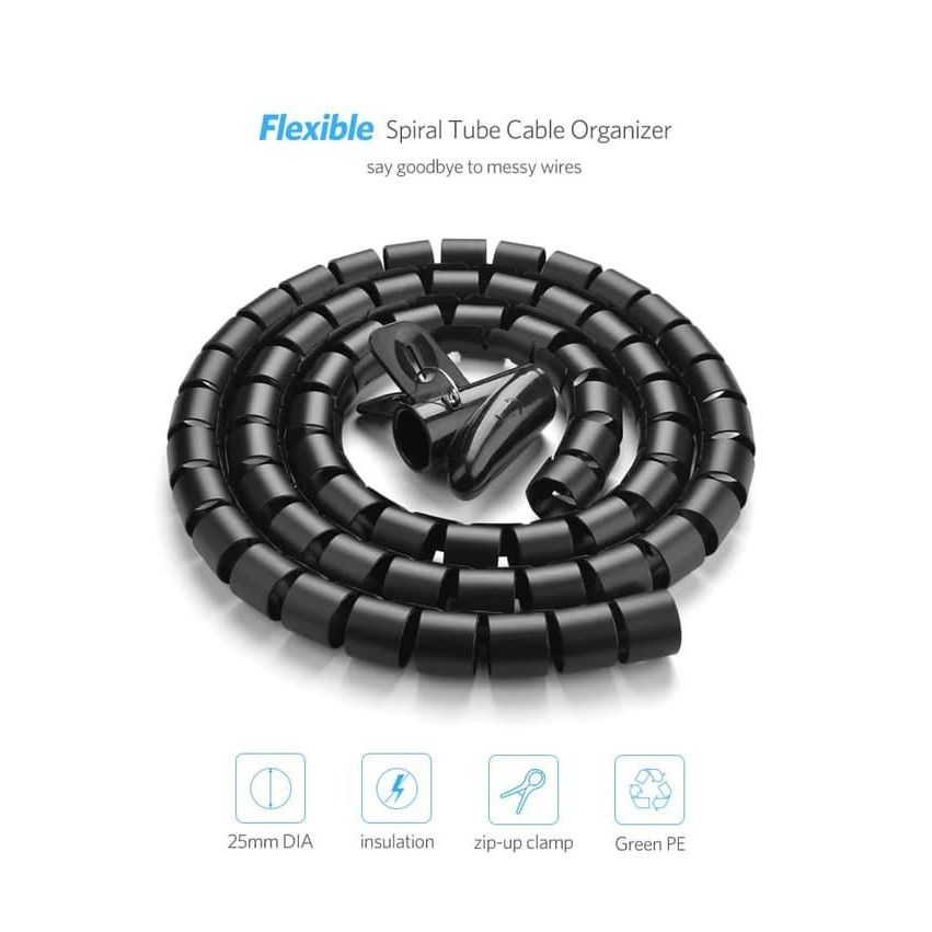 

Ugreen Spiral Cable Zipper Organizer Tube 0.25M X 5M (30820)