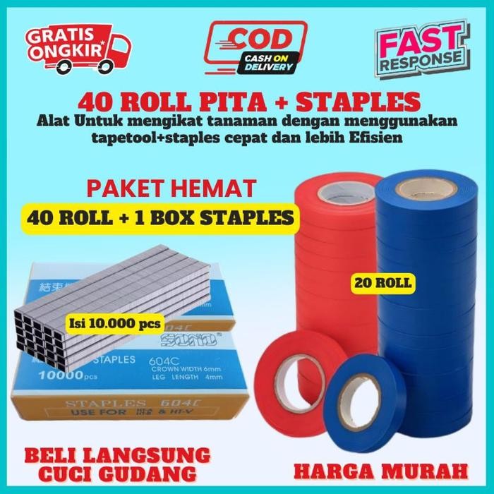 

OJ Paket Pita Tapetool 1 Kotak Staples + 40 Roll vitriasss