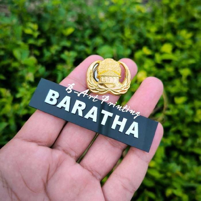 

OJ PAKET 3D NAME TAG + KORPRI BLACK GLOSSY PAPAN NAMA NAMA DADA NAME TAG TIMBUL PAPAN NAMA 3D NAMA