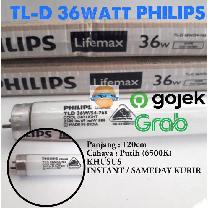 New LAMPU TL 36w 36 w 36watt 36 watt PHILIPS / TL-D 36w PHILIPS 120cm