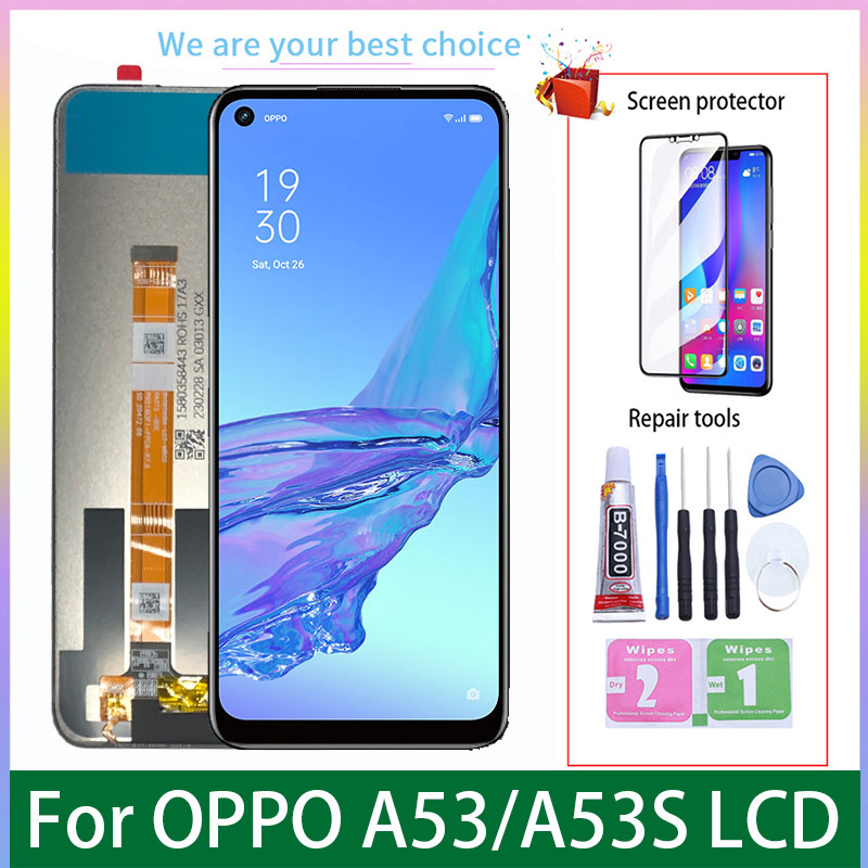 A53S For OPPO A53 LCD Display Original Touch Screen With Frame Digitizer Assembly Replacement Parts 