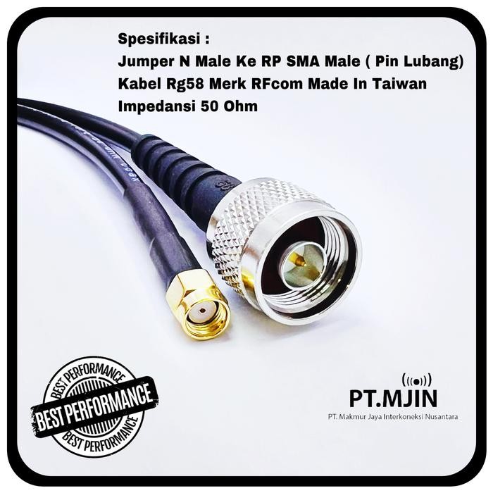 Kabel Jumper Rg58 N male ke RP SMA male Panjang 30meter