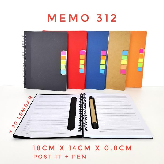 

Buku memo 312, notebook , notes ,buku memo souvenir promosi stationery