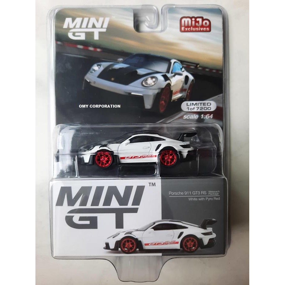 Pilihan- Mini Gt Porsche 911 Gt3 Rs Weissach Package White Pyro Red Mini Gt Porsche 911 Gt3 Rs