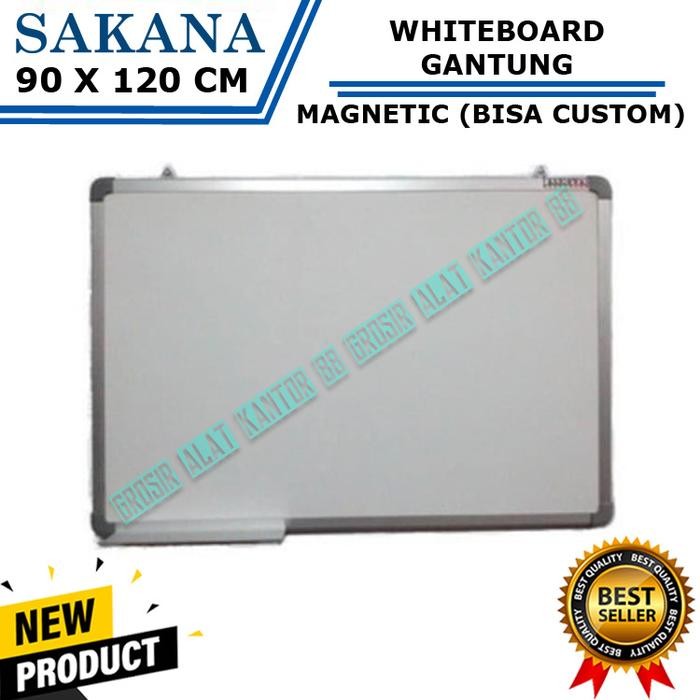 

Whiteboard SAKANA 90 x 120 Cm Gantung / Papan Tulis White Board