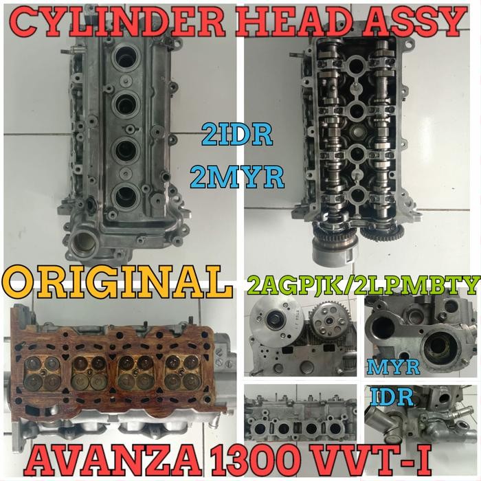 CYLINDER HEAD ORIGINAL ASLI COMPLITE AVANZA 1300 vvti non vvti K3