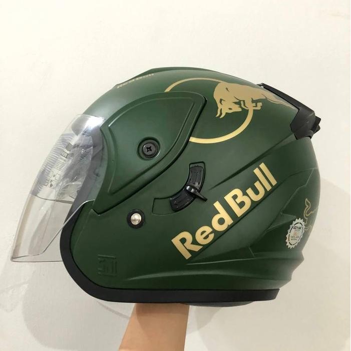 Helm Dewasa Ghm Double Visor Revo Redbulls Sni Terlaris Termurah