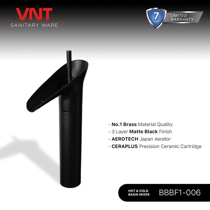 VNT Keran Wastafel Panas Dingin Kran Air Washtafel Hitam Minimalis