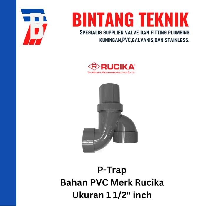 [V] P-Trap 1 1/2" inch PVC Rucika D