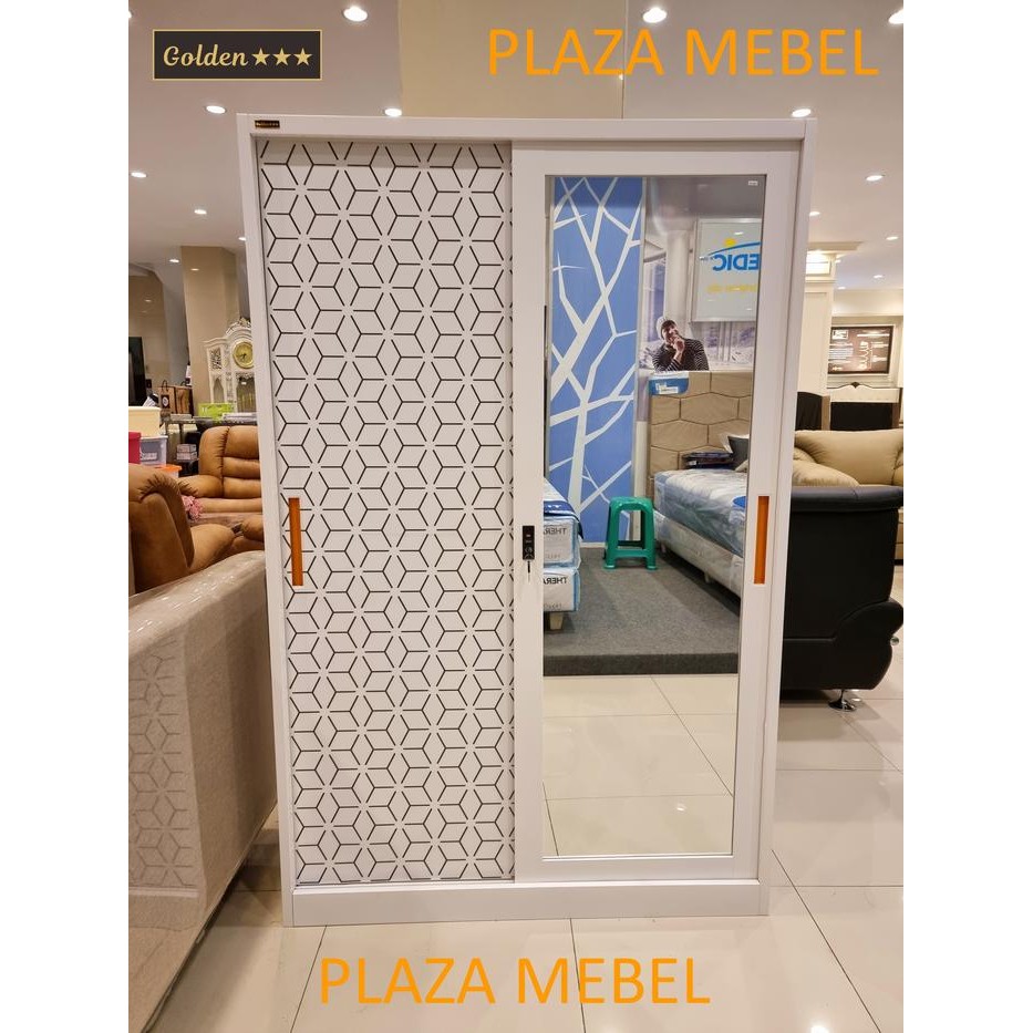 Lemari Pakaian Sliding Besi Golden Uk 120 Besar Import GS313