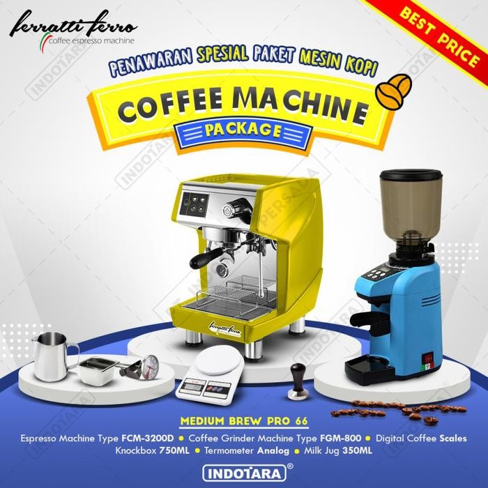 Paket mesin kopi Espresso Medium Brew Pro 64 - 65 - 66