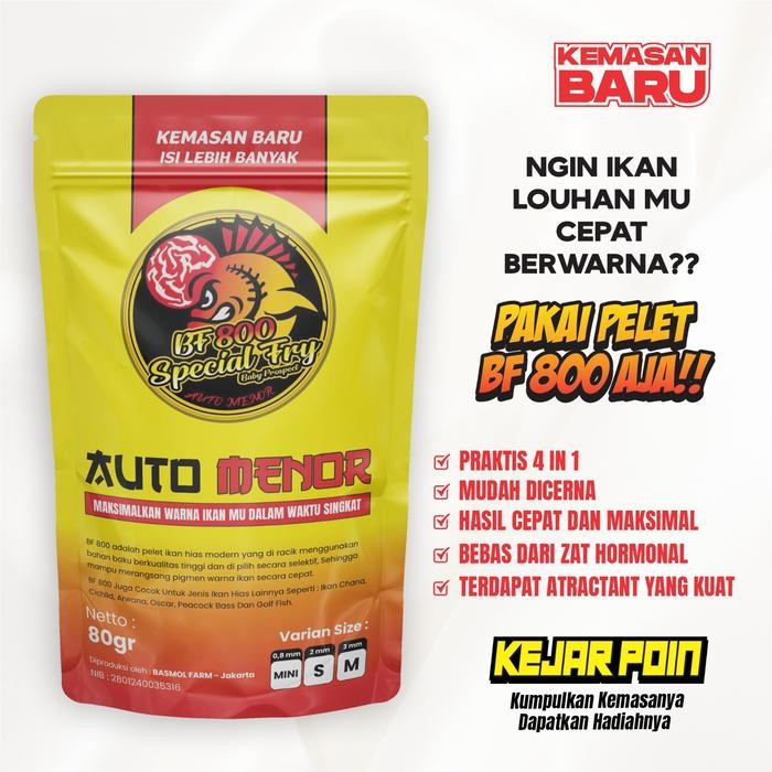 PELET BF 1800 & BF 800 STRONG COLLOR WARNA BIG HEAD KOK PAKAN LOUHAN