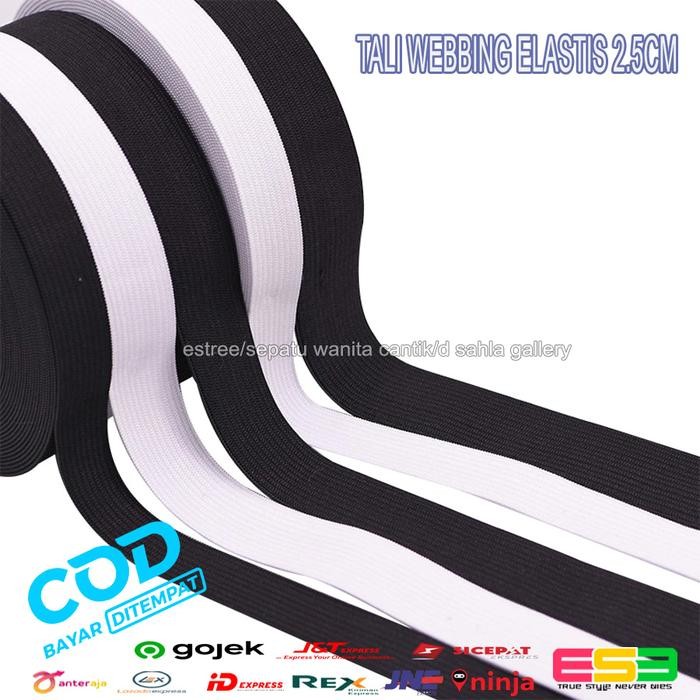 Tali Webbing Elastis Webing Elastis 25 Cm Karet Pelipat Bahan Katun