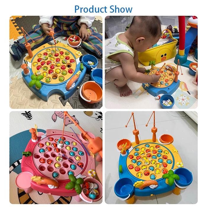 LEYI Mainan Pancingan ikan Set Lengkap Mainan Anak Magnet Mainan Pancing ikan Mainan Anak Laki Laki