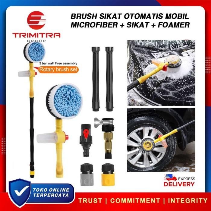 Sikat Microfiber Cuci Mobil Otomatis Mikrofiber Shampo Mobil Gagang