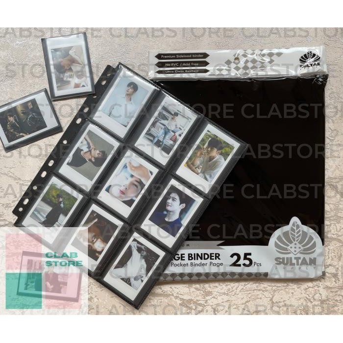 Sultan Supply Sleeve 18P Page A4 Binder 18 Pocket Sideload Ring Binder Page Black Album Photocard