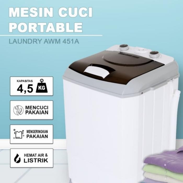 mesin cuci portable arashi awm 451a