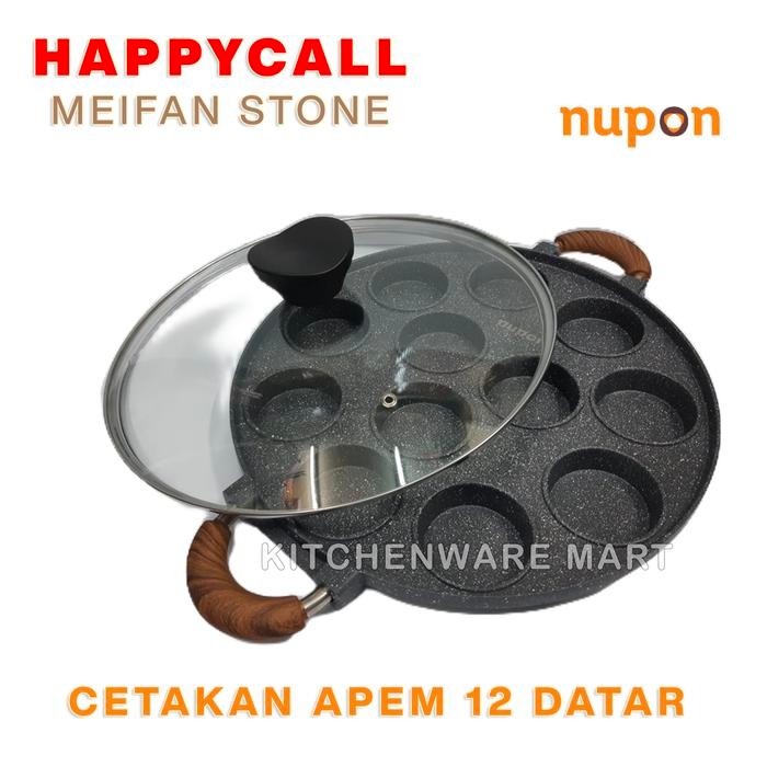 Cetakan Apem 12 Datar- Cetakan Lumpur 12 Datar Apem Teflon Marble Anti Lengket Alat Kue
