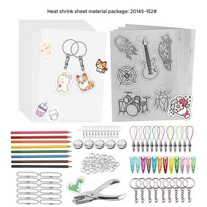 Mainan DIY Kertas Heat Shrink, Lembar Plastik Mengecil, DIY Kreatif Shrinky Paper, Shrink Dink Craft