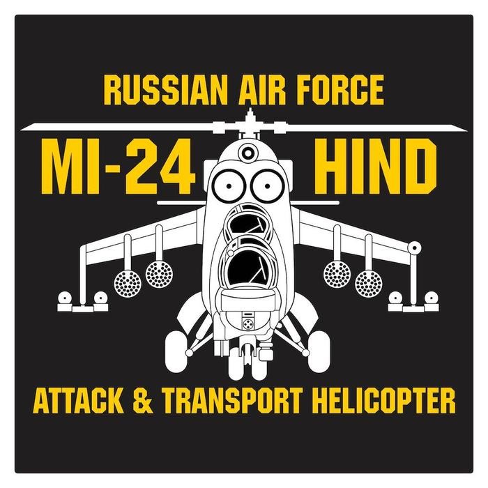 Ready Mi-24 Hind Attack Helicopter Square Cutting Sticker