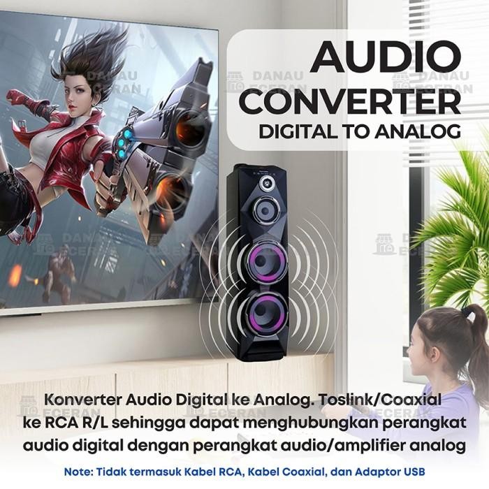 Digital To Analog Audio Converter Toslink Optical Coaxial To Rca Tv Usb Kabel Konektor Audio