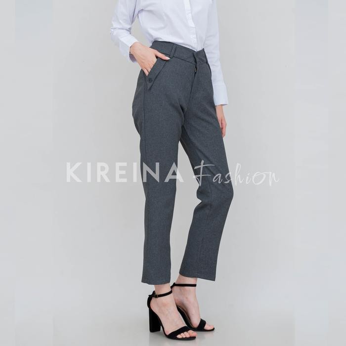 Celana Kerja Wanita Formal Kancing Dua Semi Wool - KIREINA FASHION