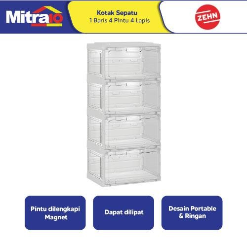 DISKON Zehn Rak Penyimpanan Sepatu 1 Baris 4 Pintu 4 Lapis READY STOCK