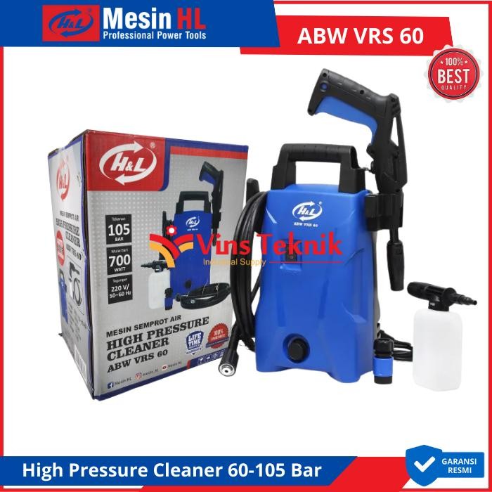 H&L ABW VRS 60 High Pressure Cleaner Jet Cleaner Mesin Cuci Motor Mobil 60-105 Bar HL ABW VRS60