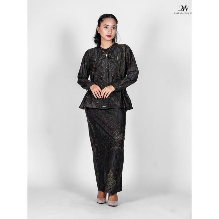 Laskala Woman - Tama Skirt Rok Batik Hitam Panjang #Gratisongkir